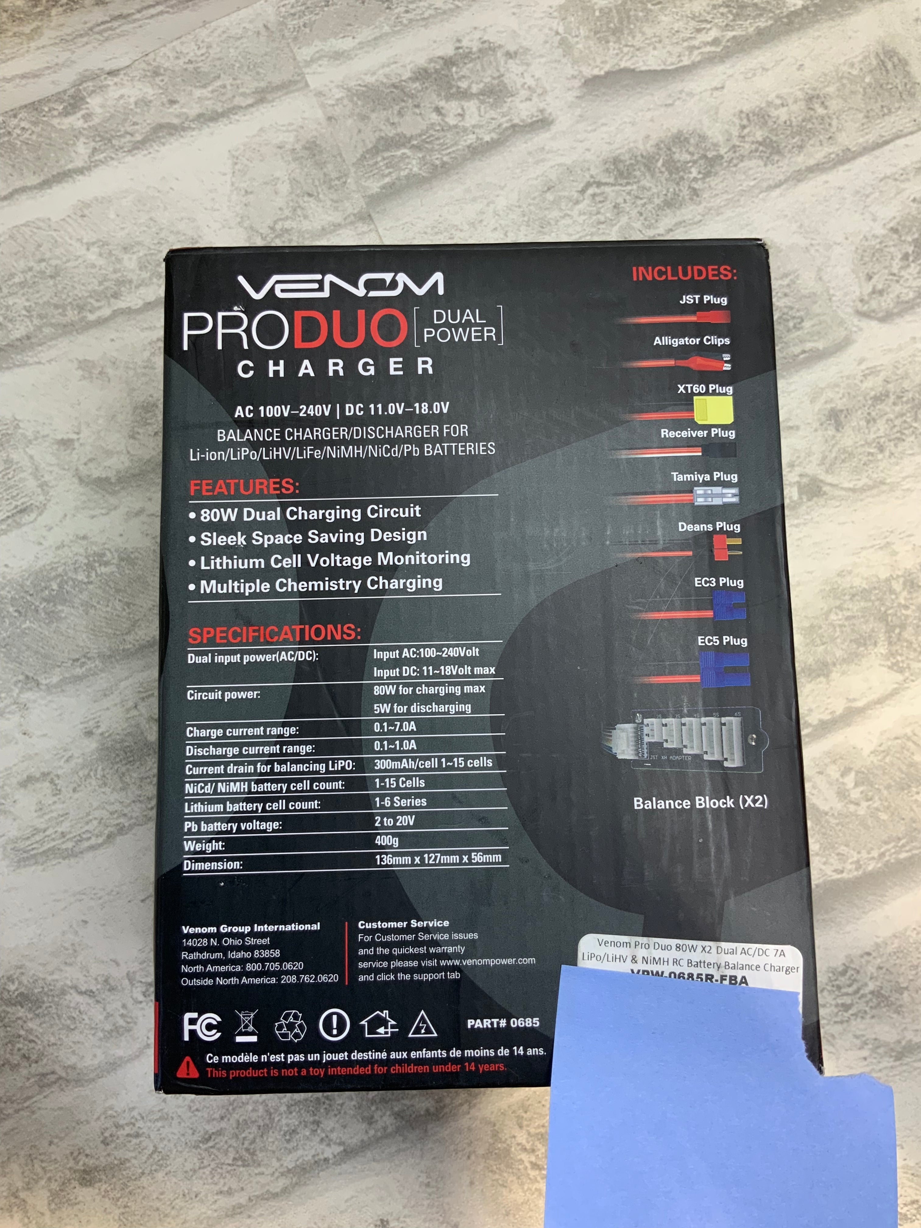 Venom Pro Duo LiPo Battery Charger | 80W X2 AC DC 7A (7579863023854)